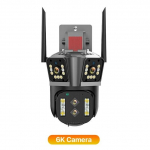 Nauja EU 6K HD WIFI IP kamera 16MP 10X hibridinio priartinimo automatinio sekimo PTZ kamera lauko keturių objektyvų trijų ekranų apsaugos kamera namų apsaugos įra&scaron;ymo priemonė