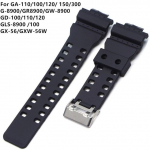 16mm Silikoninės Gumos Laikrodžio Dirželis Tinka Casio G Shock Pakeitimui Juodas Vandeniui Atsparus Laikrodžio Dirželis Aksesuarai GD-100 G-8900 16mm juoda