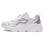 Li Ning Yunhai Audinys Sintetinė Oda Neslystantis Atsparus Dilimui Žemi Sportiniai Laisvalaikio Batai Moteri&scaron;ki Kedai Balti Pilki Violetiniai AGCT154-1 37 white
