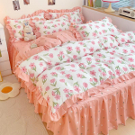 Princesės lovos sijonas Keturių dalių mergaitės paklodė Nėriniai antklodės užvalkalas patalynė lovatiesė 1.5m bed