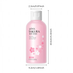 LAIKOU Sakura Body Wash du&scaron;o želė 100 ml Losjonas Smooth Gentle Cleansing Drėkinamasis Brighten Shrink Pores Atkuria Kūno priežiūra rožinė