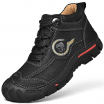 Nauji žieminiai lauko vyri&scaron;ki alpinizmo batai, &scaron;ilti, patogūs, su apsaugos nuo smūgių dizainu, suvarstomi kulk&scaron;nies batai, i&scaron; natūralios odos sniego batai 38 juoda