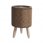 Rattan Woven Planter Pot Indoor Outdoor Flowerpot with Legs Handmade Cactus Succulent
