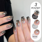 Nail Art Ice Transparent 3 vnt nagų lako klijų rinkinys, populiarūs nude balinimo pudra skaidrūs nagų lako klijai