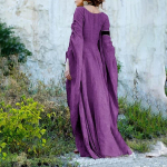 Cosplay Kostiumas S~5XL Didelio Dydžio Suknelė Ilgomis Rankovėmis Apvalia Kaklo Juosta Moteri&scaron;ka Suknelė Helovinas Moteri&scaron;kas Ilgas Sijonas XXL violetinė