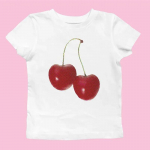 Esteti&scaron;ki vasaros mar&scaron;kinėliai Gatvės drabužiai &bdquo;Goth Harajuku Letter Graphic Cherry&ldquo; spausdinti mar&scaron;kinėliai Vintage Crop Tops Moteri&scaron;ki 2000-ųjų Y2K drabužiai S