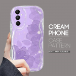 Mielas animacinio ra&scaron;to kreminės tekstūros korpusas, banguotas kra&scaron;tas, mink&scaron;tas silikoninis dangtelis, skirtas Samsung Samsung A11 juoda