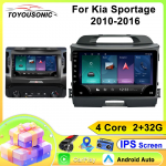 Automobilio radijas Carplay Skirta kia Sportage 2010-2016 Navigacija GPS Android Auto Multimedia grotuvas Stereo blokas WiFi BT Ne 2din 4G 4 core 2GB+32GB CP