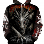 Didelio dydžio vyri&scaron;kas drakonas su gobtuvu, poliesterio megztinis megztinis su rai&scaron;teliu gobtuvu ilgomis rankovėmis 3D spausdinimu kasdieniai madingi drabužiai XL