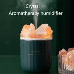 Ne&scaron;iojamas kri&scaron;tolinis aromaterapinis drėkintuvas USB belaidis aromaterapinis eterinių aliejų difuzorius oro drėkintuvas su atmosferos lempute namams žalia
