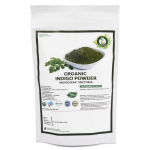 R V Essential Organic Indigo Powder 100gm- Natural Indigo Leaf Powder USDA Organic Certified Ayurvedic Herbal Supplement in Resealable