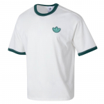 Adidas Originals spalvų blokų logotipas spausdintas patogūs kvėpuojantys trumpomis rankovėmis mar&scaron;kinėliai vyri&scaron;ki vir&scaron;utiniai drabužiai baltas JI7485 XL