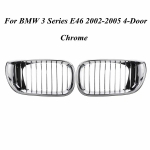 Visos chromuotos priekinio buferio inksto grotelės BMW E46 4 durų sedanui 320i 325i 325Xi 330i po atnaujinimo 2002-2005 Priekinio variklio dangčio grotelės