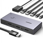 UGREEN DisplayPort KVM 2 1 4 USB prievadai 1 kietasis diskas 2 DP kabeliai ir 2 USB A į C kabeliai pridedami 8K@60Hz jungiklis, įėjimai, i&scaron;ėjimas, DP1.4, 3.0 (3 USB-A +