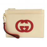 Gucci Double G serijos Dygsniuotas Double G logotipas Užtrauktukas Dokumentų dėklas Moteri&scaron;kas dėklas Smėlio spalvos 658843-0QGCG-9397 Basic Set (Bag+Dust Bag)