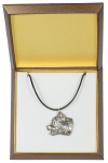 Pit Bull, American Pit Bull Terrier, Pitbull Terrier - Dog necklace in gift box, silver-plated locket for dog fan, striking pendant by Art-Dog brand sidabras
