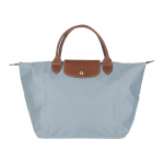 Longchamp Le Pliage Origina 30 Trumpos rankenos Mygtukas Užtrauktukas Nailonas Drobė Su Odos Apdaila Koldūno Formos Tote Krep&scaron;ys Vidutinis Moteri&scaron;ki tote krep&scaron;iai 1623089P80 Steel Gray