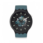 NAKTINIS PASIVAŽINĖJIMAS DIDELIS RY&Scaron;KUS SB03B107 Laikrodis [Swatch] žalia