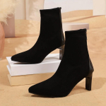 Moteri&scaron;ki ankle boots Rudeniniai Dirbtinio Suede Auk&scaron;takulniai Suknelės Batai Seksualūs Smailianosiai Moteri&scaron;ki Trumpi Batai Užtrauktukas Neslystantys Botas Mujer 35