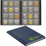 120 ki&scaron;enėlių monetų kolekcijos knyga PVC permatomas vidinis monetų rodymo albumas 10 puslapių monetų rinkimo albumas proginėms monetoms mėlyna