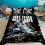 Antklodės užvalkalas Lionelis Messi Futbolo Superžvaigždė Lovos patalynės komplektas Spausdintas antklodės užvalkalas Lovos patalynės komplektas Mink&scaron;tas Karali&scaron;kojo dydžio pilnas lovos patalynės komplektas Berniukui 135cmx200cm blue