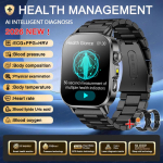 Naujas Vyri&scaron;kas Tikslus Sveikatos Diagnozės EKG I&scaron;manusis Laikrodis Kraujo Spaudimas Kraujo Deguonis Kraujo Riebalai &Scaron;lapimo Rūg&scaron;tis Temperatūra Bluetooth Skambutis I&scaron;manusis Laikrodis Accurate diagnosis black