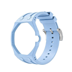 Trijų spalvų integruotas silikoninis laikrodžio dirželis Mod rinkinys su sulankstomu sagtimi Suderinamas su Swatch X Royal Pop laikrodžio priedais No Box gray