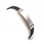Les Tr&eacute;sors De Lily [J7573] - Bracelet mixte 'Peaceful' acier noir