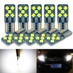 10vnt T10 W5W LED Canbus lemputės BMW Mercedes automobilio salono skaitymui parkavimo pro&scaron;vaisa &scaron;oniniai žymekliai balta mėlyna bagažinės lemputė be klaidų 12V 2SMD Chips &scaron;viesiai mėlyna spalva