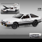 1:20 Toyota AE86 Initial D modelio automobilis, cinko lydinio, i&scaron;traukiamas atgal žaislinis automobilis su garsu ir &scaron;viesa, skirta vaikams berniukui mergaitei