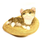 Les Tr&eacute;sors De Lily [A0370] - Figurine r&eacute;sine 'Chats' gris marron (chapeau) - 6. 5x8x5 cm juoda