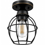 Vienos lempos pusiau įmontuota lubų lempa su alyva dengta bronzine pramonine lubų lempa su metaliniu narvo verandos ap&scaron;vietimu