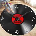 Klasikinės muzikos vinilo plok&scaron;telės apvalus kilimėlis, kilimai svetainės kėdėms dekoruoti, vaiki&scaron;kas &scaron;liaužiantis mink&scaron;tas neslystantis grindų kilimėlis Diameter 150cm