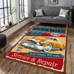 Retro klasikinis motociklo automobilio plakatas 3D spausdinimo kilimas namų svetainė Svetainė Miegamojo kilimas Namų dekoras Neslystantis grindų kilimėlis durų kilimėlis 160cm x 200cm