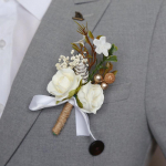 Boutonniere Corsage Pin Flowers Camellia Daisy White Tulp Rose &Scaron;ilkinė gėlė