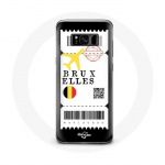 Coque pour Samsung Galaxy S8 Billet d'avion Bruxelles Belgique