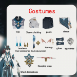 Danheng Imbibitor Lunae Cosplay Honkai: &bdquo;Star Rail Cos&ldquo; žaidimo kostiumo komplektas, visas komplektas, vyri&scaron;kas XS mėlyna