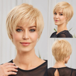HAIRCUBE Bob Pixie Cut &scaron;okoladiniai rudi tiesūs sluoksniuoti Remy perukai žmonių plaukams su kirpčiukais Trumpi natūralūs beklijuoti žmogaus plaukų perukai moterims