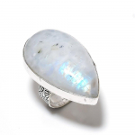 Natural Rainbow Moonstone Gemstone 925 Sterling Silver Gift Ring Size 8 y2f88