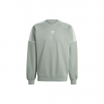 Adidas Originals Trefoil Stripe Logo Embroidered Crewneck vyri&scaron;ki palaidinės su sidabrine-žaliąja spalva IB8696 XS