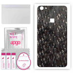 apgo Protective Skin Sticker for the back compatible with vivo X6S, Wrap Film, Foil, Vinyl - Pattern Carbon Black Pixel