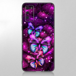 Gražus Butterfly telefono dėklas, skirtas Samsung Galaxy A12 A02S A22 A32 A52 A72 A71 A51 A41 A31 A21 A11 A50 A70 A10S A20S juodas dangtelis Samsung A02