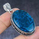 Blue Amber Gemstone Handmade 925 Sterling Silver Gift Jewelry Pendant 2.17 n4r12