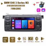 Android AutoRadio, skirtas BMW 3 serijos E46 M3 318/320/325/330/335 1998-2005 Carplay Car Multimedia GPS 2din Autoradio 2+64GB 2+32GB juoda