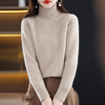 Moteri&scaron;kas ka&scaron;myro megztinis Qinghe ka&scaron;myras 30% ka&scaron;myras 70% vilna rudens ir žiemos ka&scaron;myro storas megztinis mink&scaron;tas ir &scaron;iltas