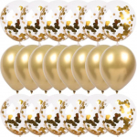 20pcs Gold Confetti Balloons Set Metallic Chrome ballon Birthday Party Wedding Decoration Anniversary Baby Shower Balloon 12INCH