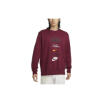 Nike &bdquo;Club Fleece Letter Crewneck Fleece&ldquo; laisvalaikio ilgomis rankovėmis amerikieti&scaron;ki senoviniai megztiniai Vyri&scaron;ki megztiniai Team-Red FN2611-677 M