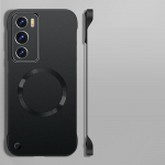 Magnetinis berėmės matinės spalvos telefono dėklas, skirtas Oppo Find X7 Ultra, skirtas Magsafe, Magsafing dangtelis, skirtas OPPO Reno 12 Pro, be rėmelio, kietas kompiuterio apsauginis galinis dangtelis Find X7 Ultra juoda