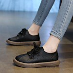 Madingi moteri&scaron;ki batai, suvarstomi laisvalaikio batai, moteri&scaron;ki sportbačiai, didesnio dydžio 42, 2024 m. Nauji retro stiliaus odiniai lauko batai Zapatos De Mujer 35 juoda