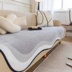 Stora &scaron;enilinė sofos pagalvė, skirta svetainei, netaisyklingos formos neslystantis sofos užvalkalas Kampinis sofos rank&scaron;luostis Sėdynės pagalvėlė Plaunamas sofos kilimėlis 70x70cm 1PC A